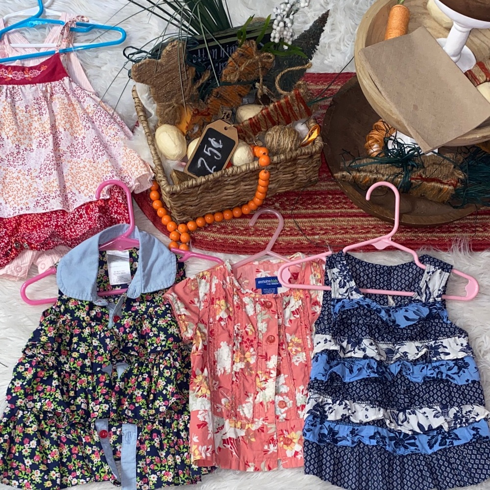 3 Floral and Patterned Baby dress/ shirts Set 18 month